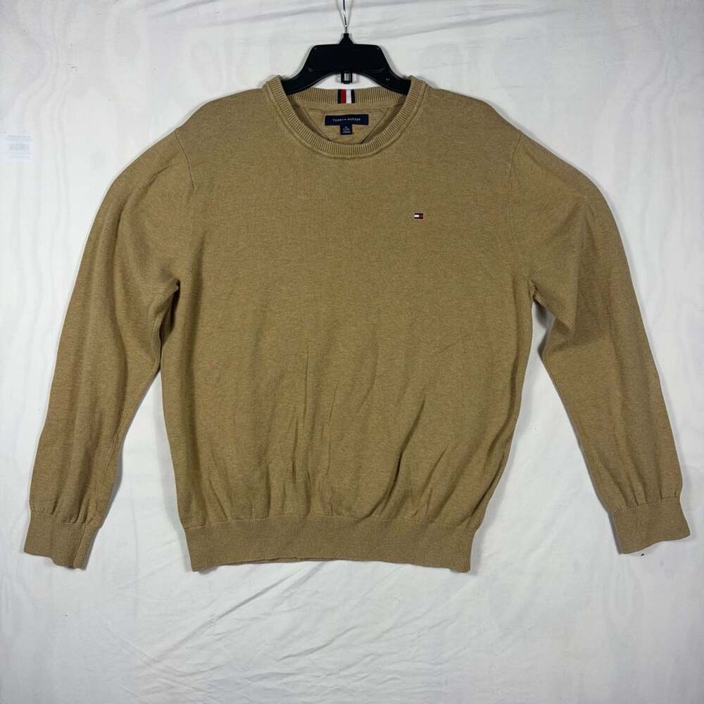 Tommy Hilfiger Crewneck Sweater Size XL Tan Cotton Pullover
